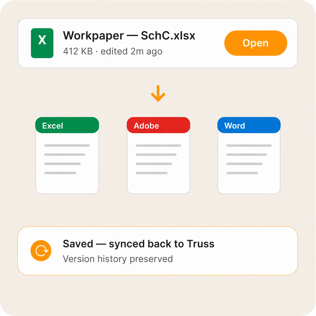 Open files natively in Excel and Adobe