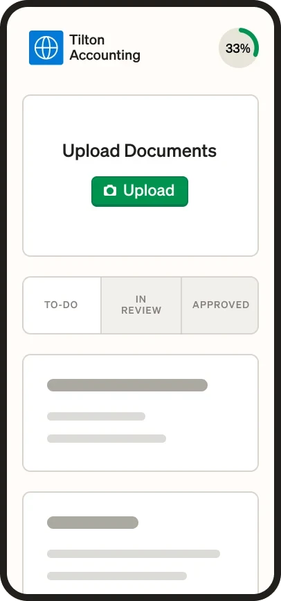 Truss mobile client portal for uploading tax documents