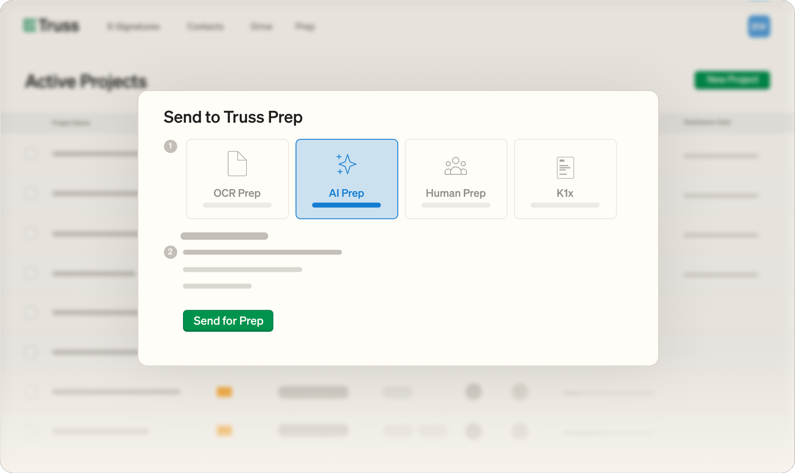 Truss AI prep routing dashboard